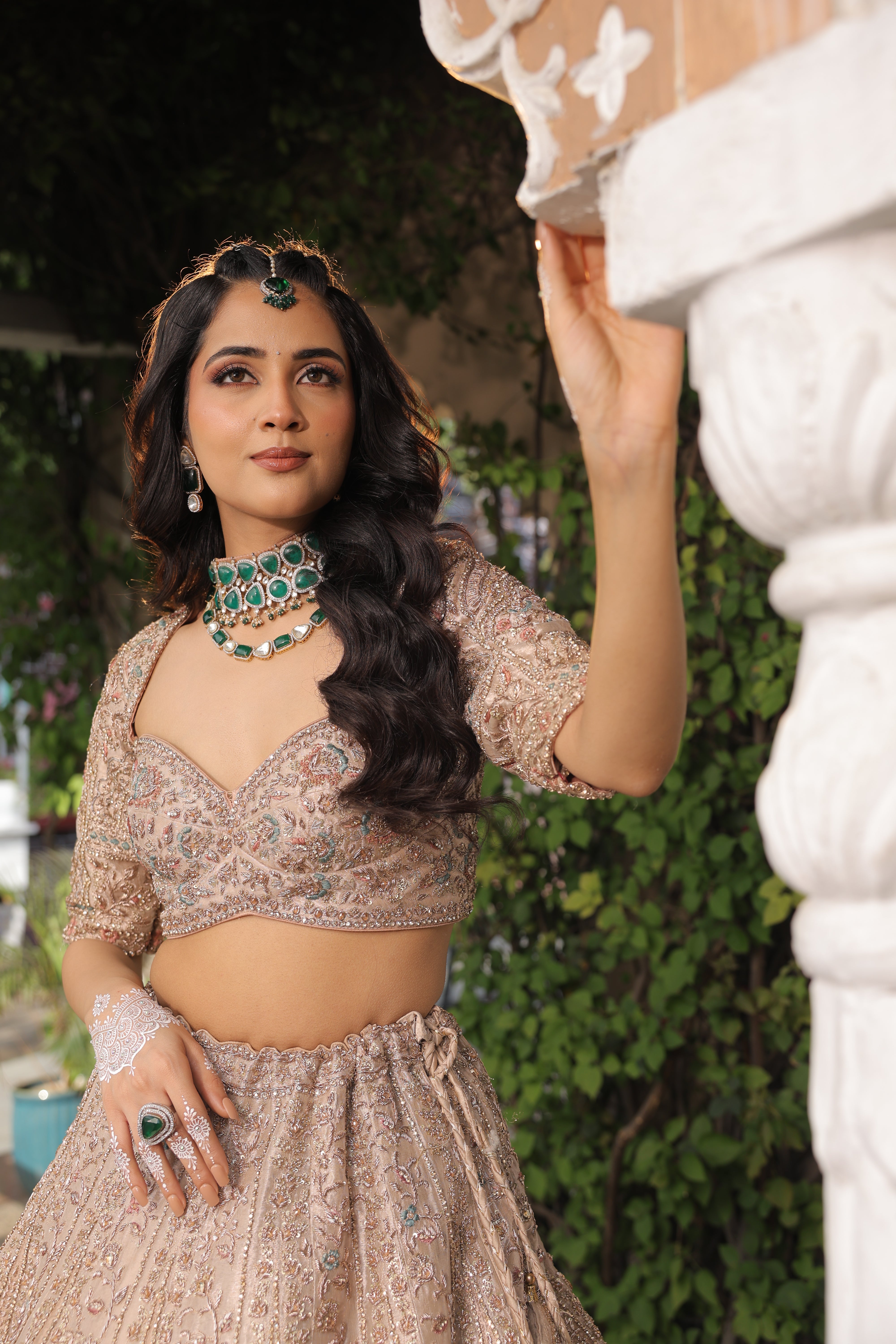 ROSE GOLD TISSUE LEHENGA