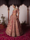 LUSCIOUS GOLD PEACH ORGANZA LEHENGA