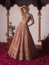 LUSCIOUS GOLD PEACH ORGANZA LEHENGA