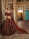 RUST RED ORGANZA LEHENGA