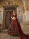 RUST RED ORGANZA LEHENGA
