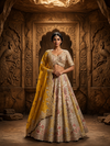 Ombré Raw Silk Lehenga with Sequence, Zari, Resham & Mirror Work