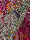 Rani Bandhej Georgette Lehenga with Sequence, Resham, Zari, Jarkan & Kardana Work