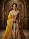 Ombré Raw Silk Lehenga with Sequence, Zari, Resham & Mirror Work