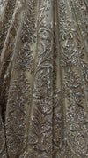 Golden Net Lehenga with Kardana, Sequence & Jarkan Work