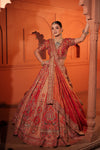 HALLOWEEN ORANGE TISSUE LEHENGA