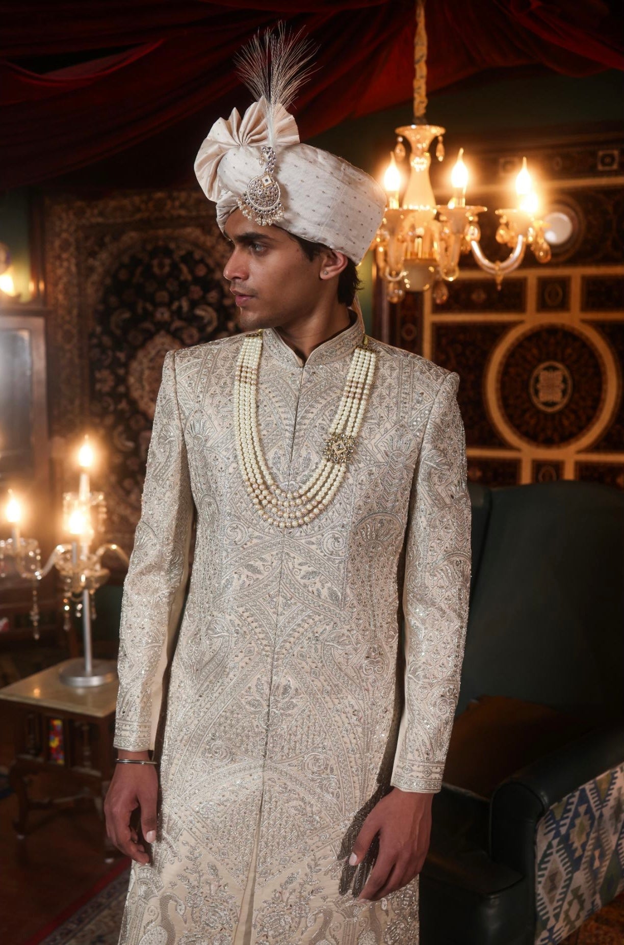 DAZZLING GOLD EMBROIDERED SHERWANI
