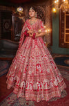 SCARLET RED RAW SILK LEHENGA