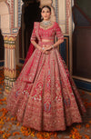 SCARLET RED RAW SILK LEHENGA