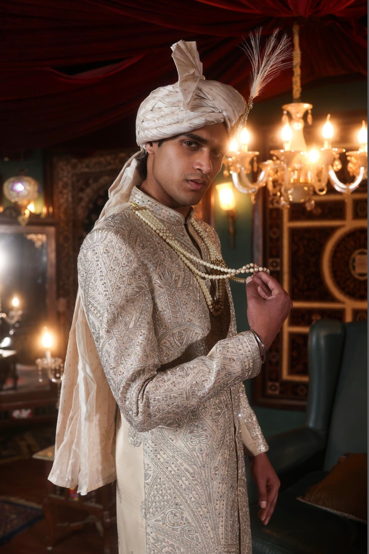 DAZZLING GOLD EMBROIDERED SHERWANI