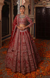 RUST RED RAW SILK LEHENGA