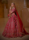 SCARLET RED RAW SILK LEHENGA