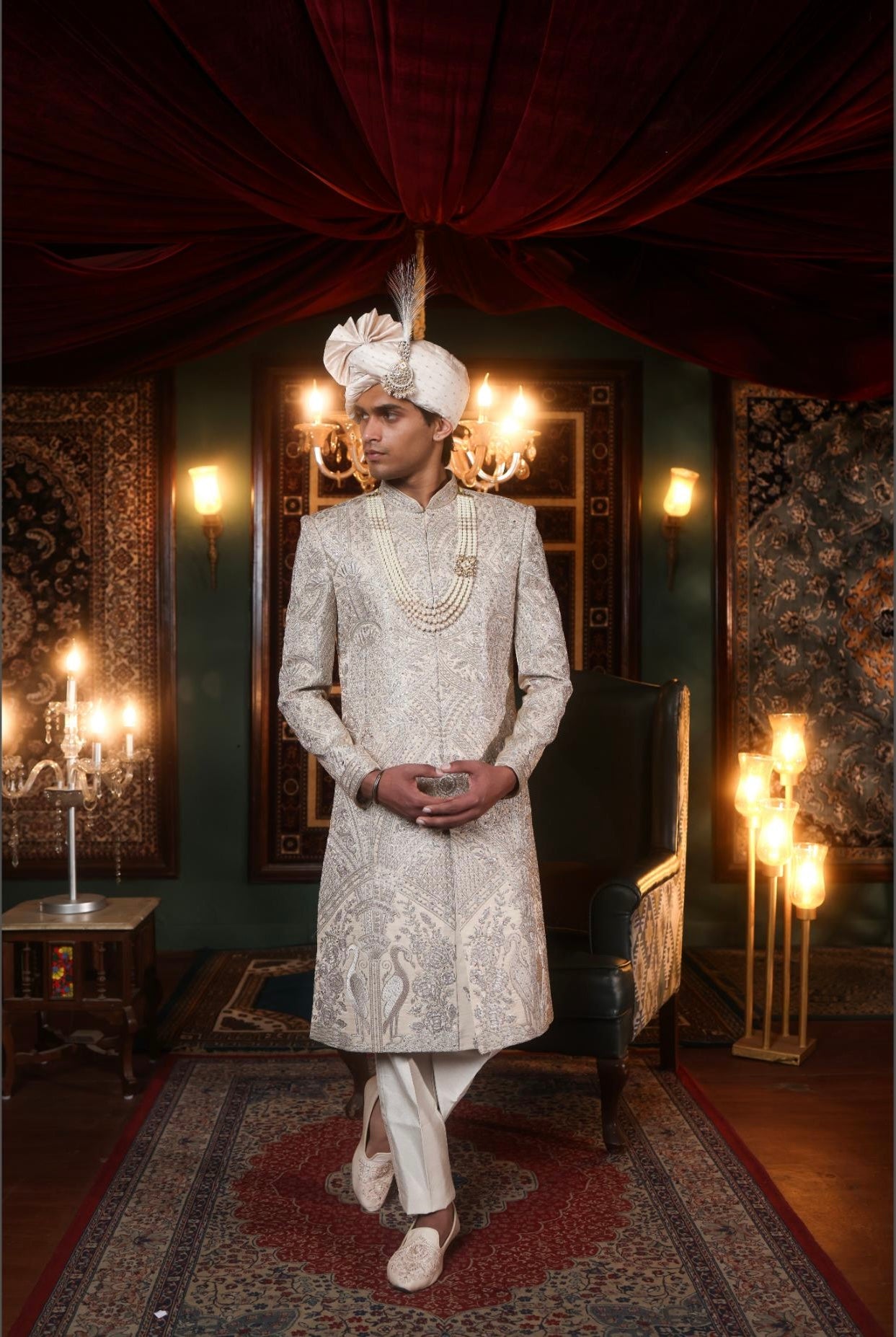 DAZZLING GOLD EMBROIDERED SHERWANI