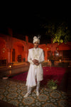 RADIANT WHITE EMBROIDERED SHERWANI SET