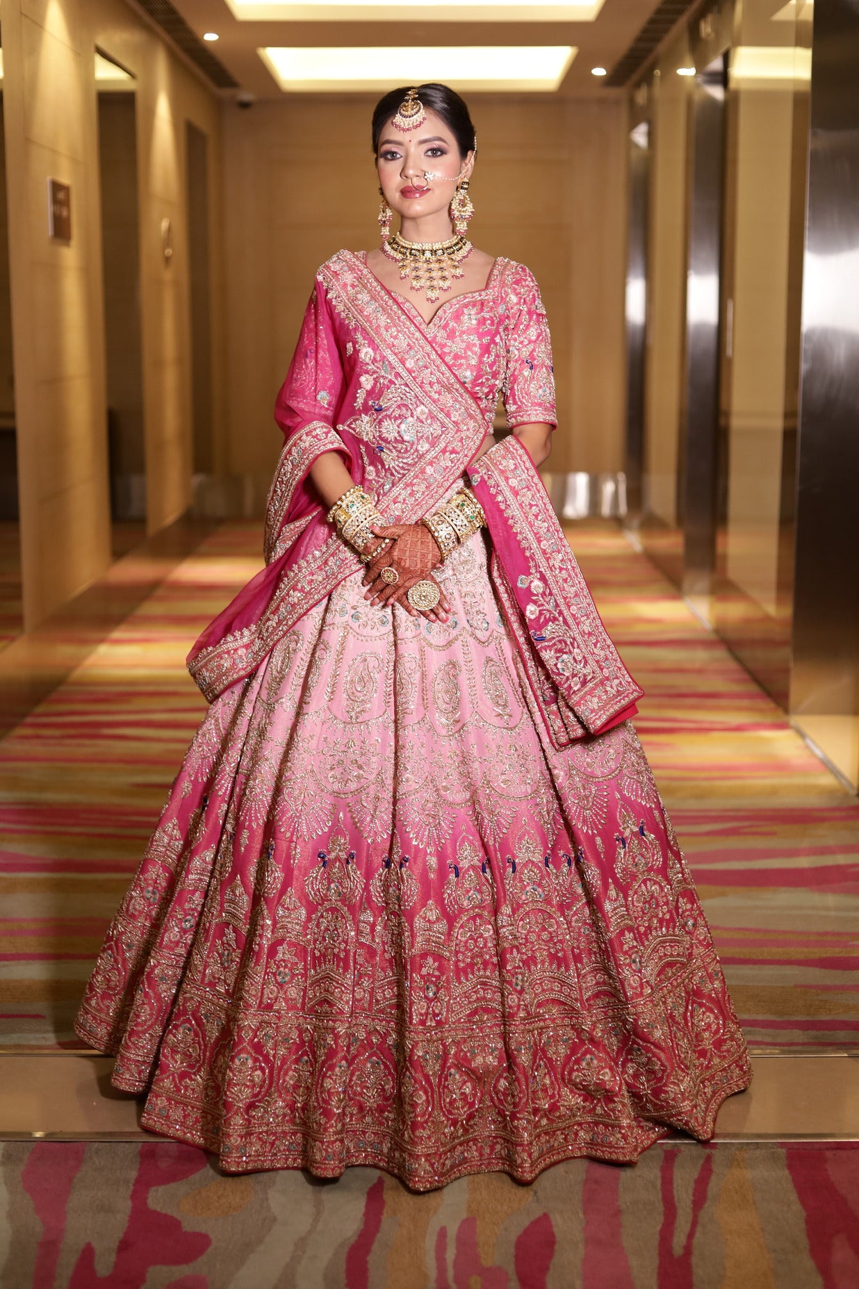 OMBRÉ RAW SILK LEHENGA