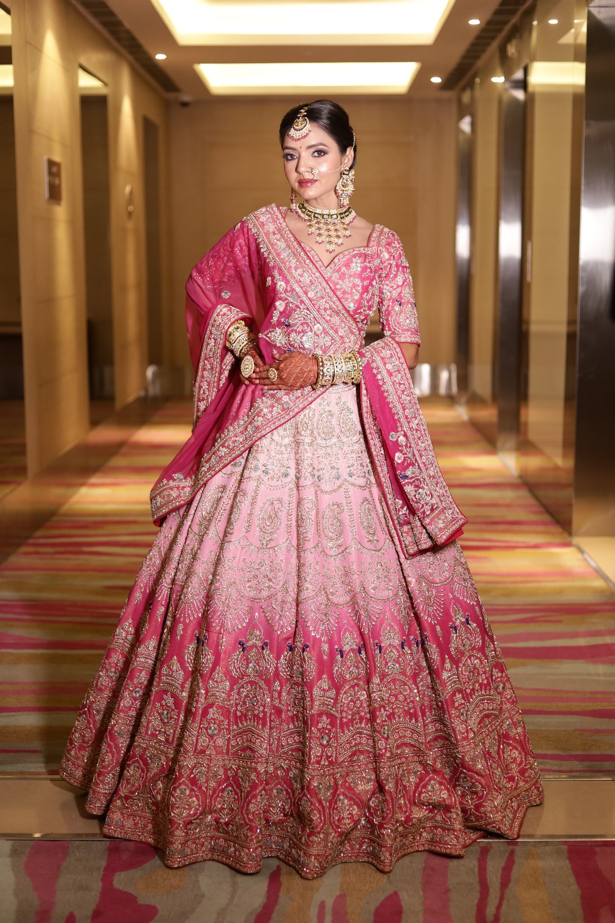 OMBRÉ RAW SILK LEHENGA