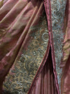 Pink Tissue Silk Zari Saree