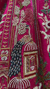 Pink Lehenga in Silk with Zardozi & Peacock Motifs