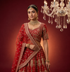 Full Red Bridal Lehenga Silk & Zari