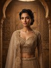Copper Gold Sequins Lehenga Set