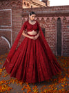 CARMINE RED MONOCHROME LEHENGA