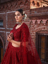 CARMINE RED MONOCHROME LEHENGA