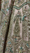 Organza light pink lehenga with traditional zardozi and nakshi work
