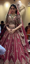 Crimson Maroon Bridal Lehenga Choli Set
