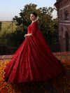 CARMINE RED MONOCHROME LEHENGA