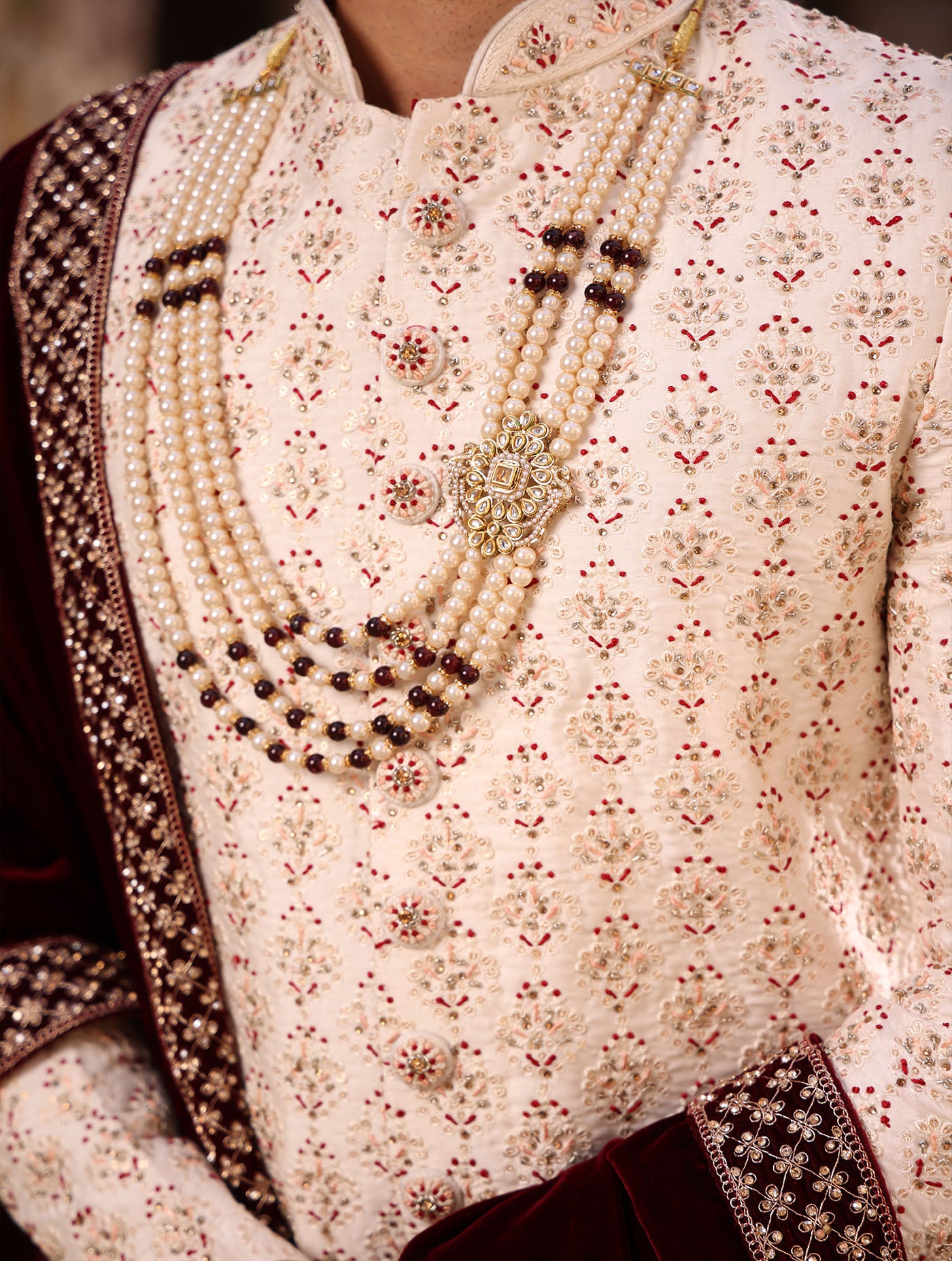 IVORY EMBROIDERED SHERWANI SET
