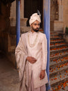 ROSE GOLD SILK EMBELLISHED SHERWANI SET